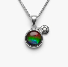 将图片加载到图库查看器,The Summer in Vancouver Ammolite Pendant 925 Sterling Silver Round 8mm