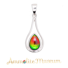 Load image into Gallery viewer, Ammolite Pendant Sterling Silver NAOMI Teardrop Pendant