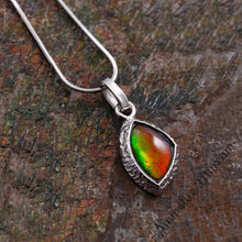 Load image into Gallery viewer, Sterling Silver Freeform Ammolite Pendant