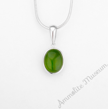 Load image into Gallery viewer, KORITE 14K White Gold Oval Ammolite/Jade Pendant