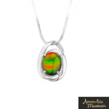 Load image into Gallery viewer, Sterling Silver Oval Harmony Ammolite Pendant