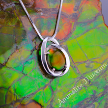 Load image into Gallery viewer, Sterling Silver Oval Harmony Ammolite Pendant
