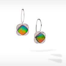 Load image into Gallery viewer, Ammolite Earrings Sterling Silver ORIGINS Quatrefoil Ammolite Earrings