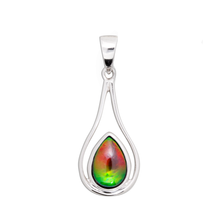 Load image into Gallery viewer, Ammolite Pendant Sterling Silver NAOMI Teardrop Pendant