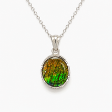 Load image into Gallery viewer, Sterling Silver Dragon Skin Ammolite Pendant

