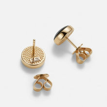 Load image into Gallery viewer, Ammolite Stud Earrings in 10K Gold AA
