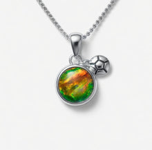 将图片加载到图库查看器，The Summer in Vancouver Ammolite Pendant 925 Sterling Silver Round 8mm
