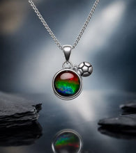 将图片加载到图库查看器，The Summer in Vancouver Ammolite Pendant 925 Sterling Silver Round 8mm
