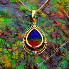 Load image into Gallery viewer, KORITE 18K Gold Teardrop Solara Pendant with Diamond Accent
