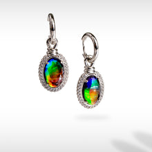 Load image into Gallery viewer, Ammolite Earrings Sterling Silver KNOTS Ammolite Earrings
