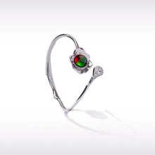 Load image into Gallery viewer, Ammolite Bracelet Sterling Silver BLOOM Bracelet with Topaz
