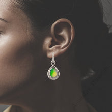 Load image into Gallery viewer, Sterling Silver Teardrop Infinity Ammolite Earrings
