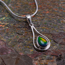 Load image into Gallery viewer, Ammolite Pendant Sterling Silver NAOMI Teardrop Pendant
