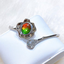 Load image into Gallery viewer, Ammolite Bracelet Sterling Silver BLOOM Bracelet with Topaz
