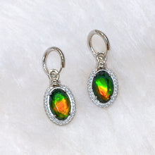 Load image into Gallery viewer, Ammolite Earrings Sterling Silver KNOTS Ammolite Earrings
