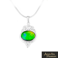 Load image into Gallery viewer, Sterling Silver Oval Ammolite Pendant
