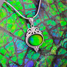 Load image into Gallery viewer, Sterling Silver Oval Ammolite Pendant
