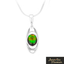 Load image into Gallery viewer, Sterling Silver Oval Ammolite Pendant

