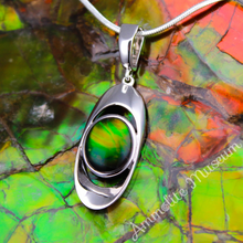 Load image into Gallery viewer, Sterling Silver Oval Ammolite Pendant
