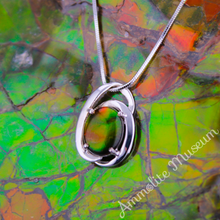 Load image into Gallery viewer, Sterling Silver Oval Harmony Ammolite Pendant
