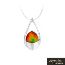 Load image into Gallery viewer, Sterling Silver Teardrop Ammolite Pendant
