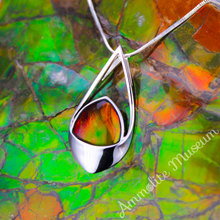 Load image into Gallery viewer, Sterling Silver Teardrop Ammolite Pendant
