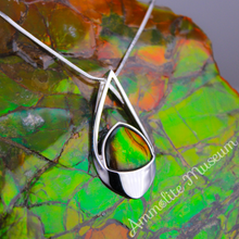 Load image into Gallery viewer, Sterling Silver Teardrop Ammolite Pendant
