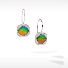 Load image into Gallery viewer, Ammolite Earrings Sterling Silver ORIGINS Quatrefoil Ammolite Earrings
