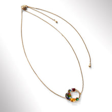 Load image into Gallery viewer, Ammolite Necklace 18k Gold Vermeil RADIANT Slider Necklace with Garnet and Citrine
